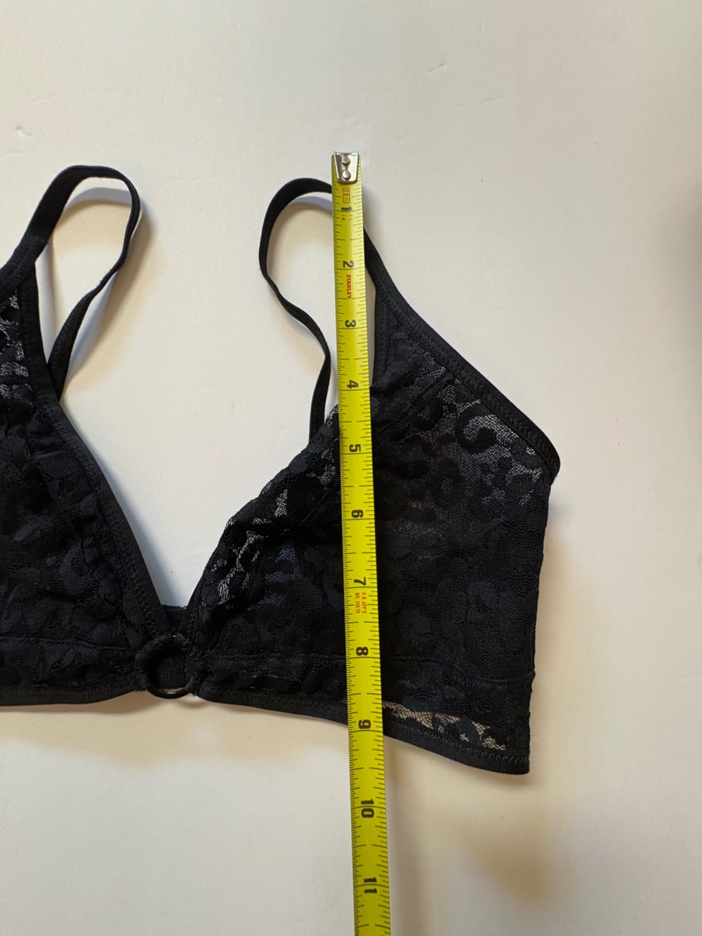 Free People Lace Triangle Bralette with Front Ring - Black S - Picture 10 of 10